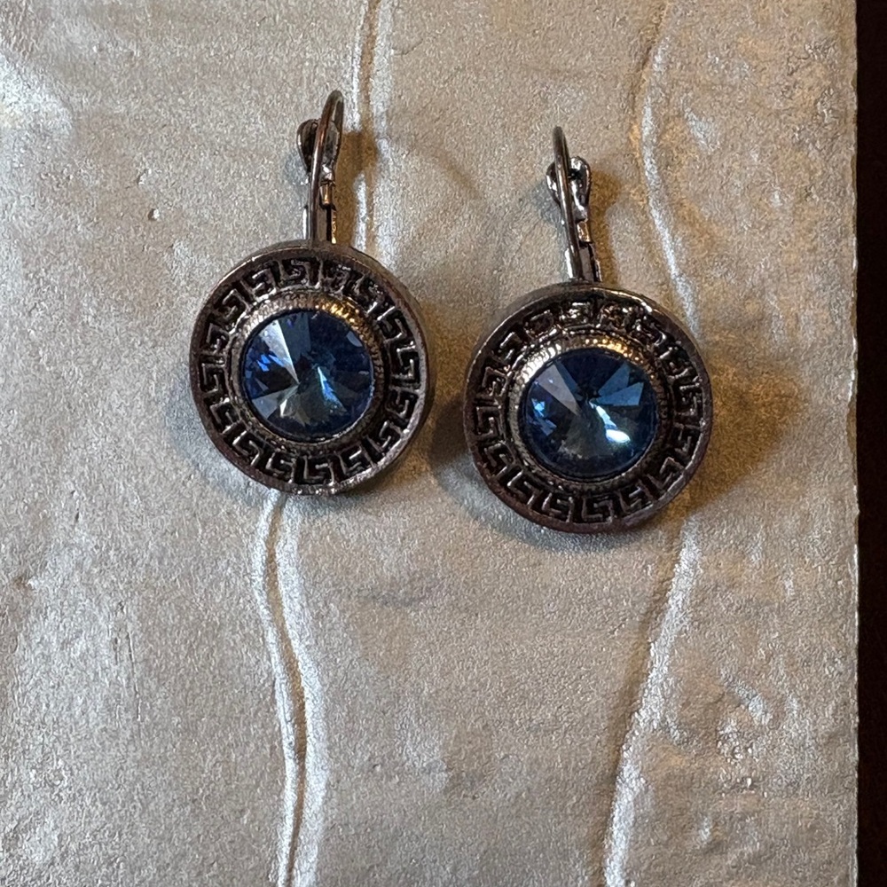 Elegant Blue and Silver Earrings